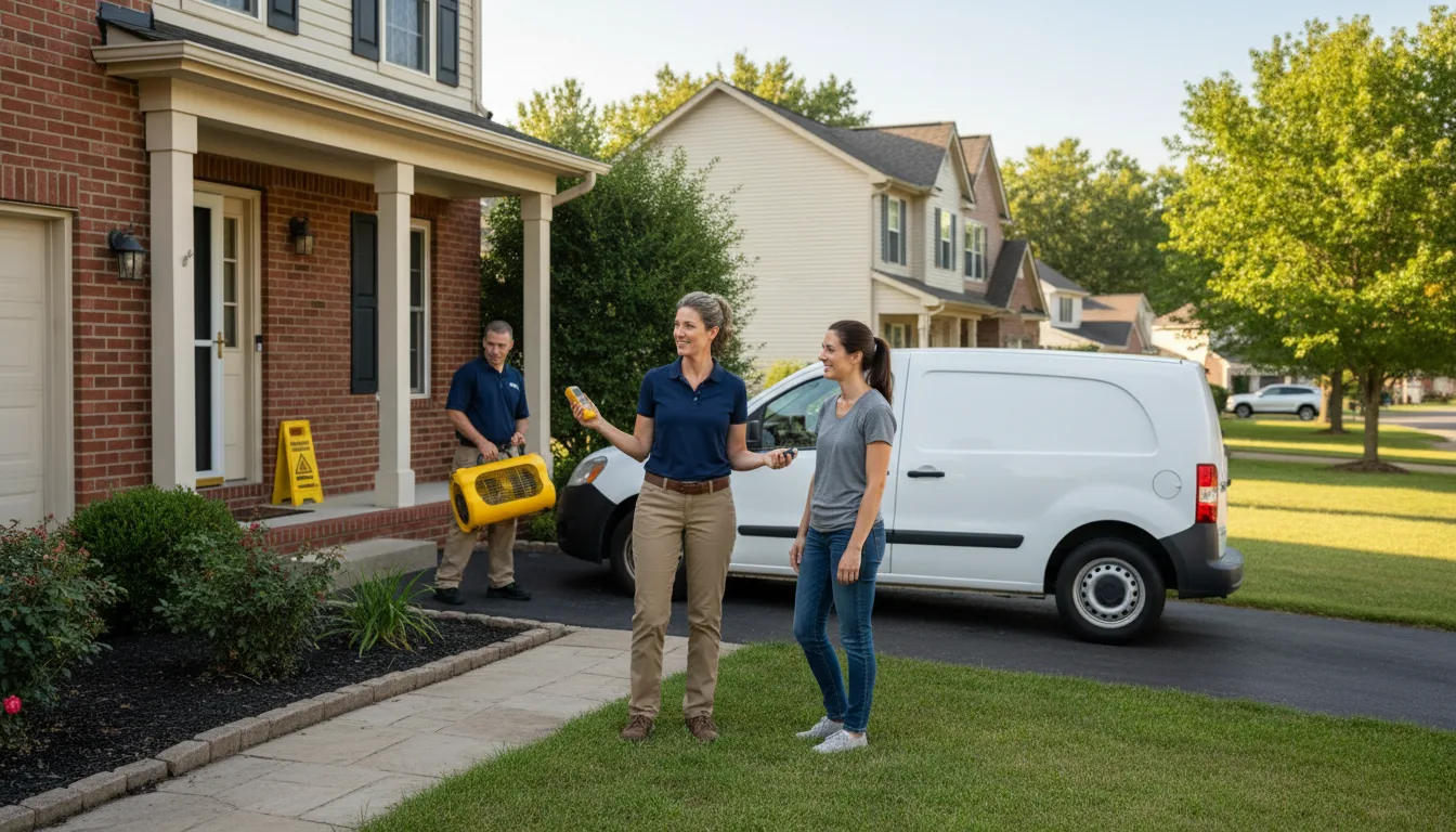 Residential water damage restoration in Buckley, IL
